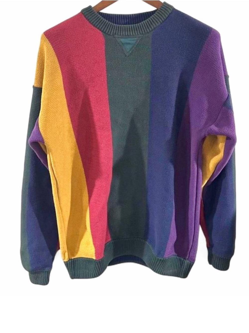 Vintage John Ashford Multicolor Striped Crewneck Sweater Size Men’s XL
